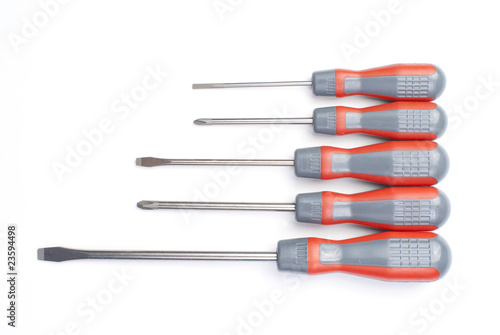 Wallpaper Mural five screwdrivers isotaled on white background Torontodigital.ca