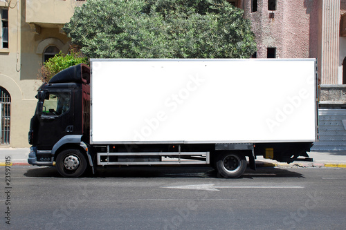 White Truck with Blank panel
