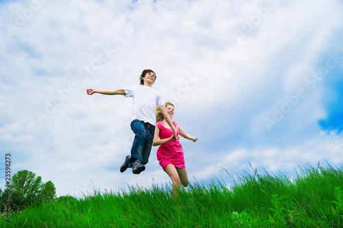 Couple in a flower field