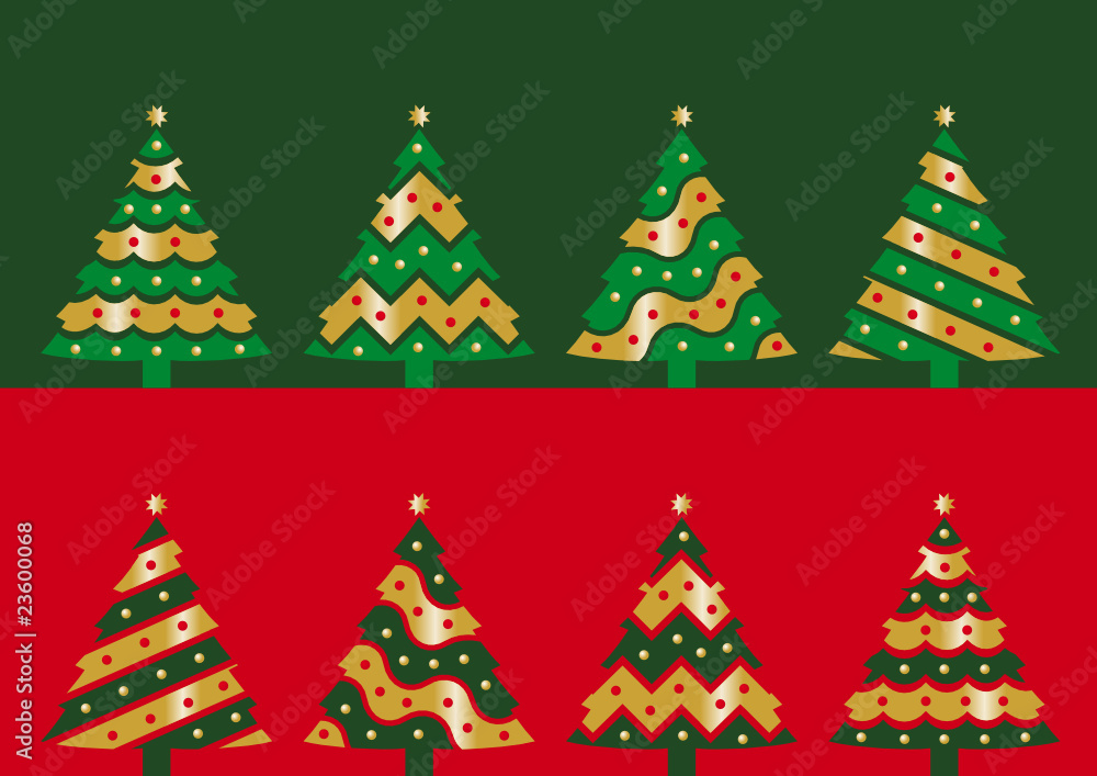 tarjeta 8 árboles de navidad