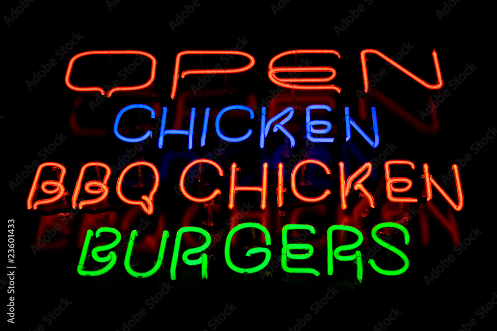 Fast food neon sign