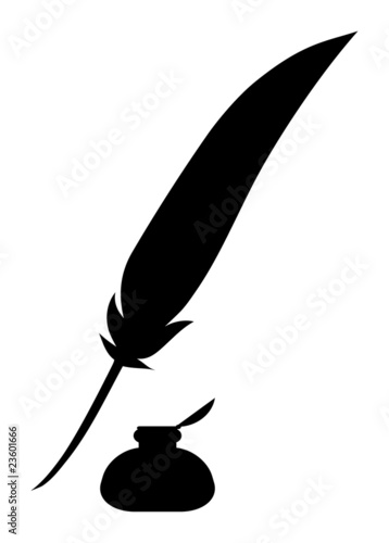 pluma + tintero