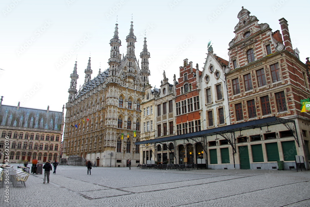 Grote Markt Town hall square Louvain  Belgium