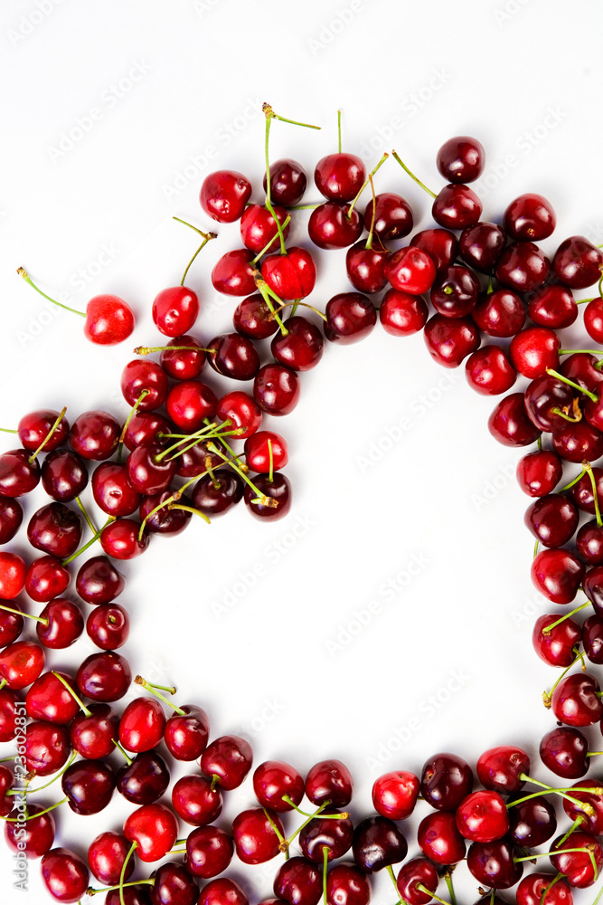Fresh red cherries. Fresh red cherries.
