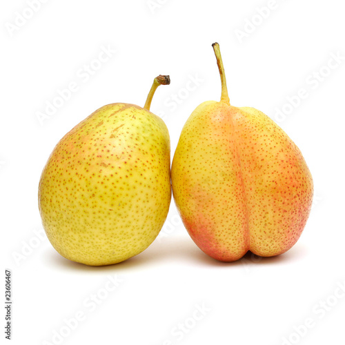 ripe pears isolated on the white