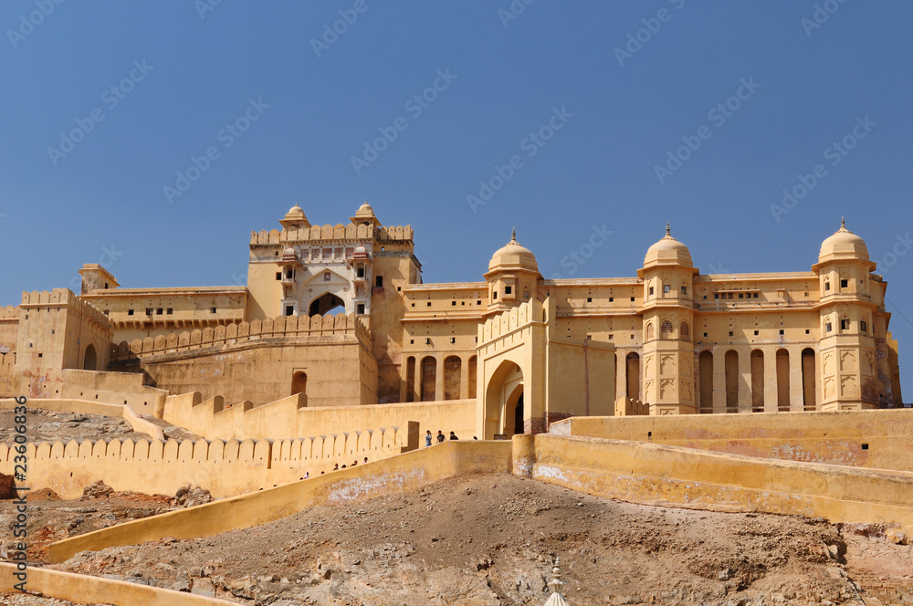 Beautifoul Amber Fort near Jaipur city in India. Rajasthan