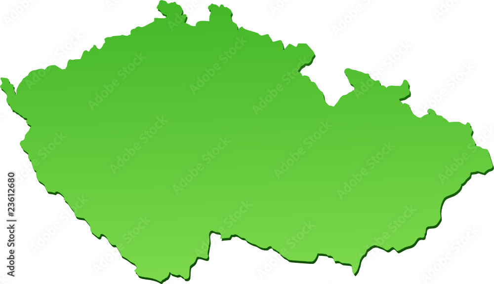 Carte de la république Tchèque verte (détouré)