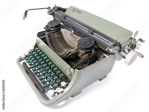 old typewriter isolated on white background