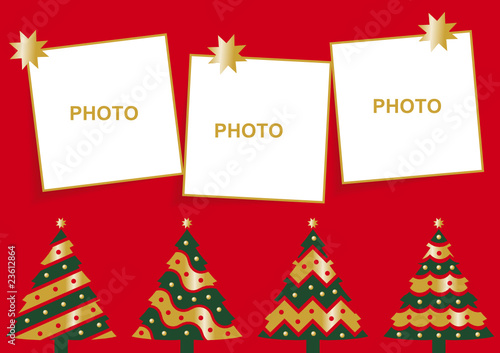 felicitación de navidad con tres fotos
