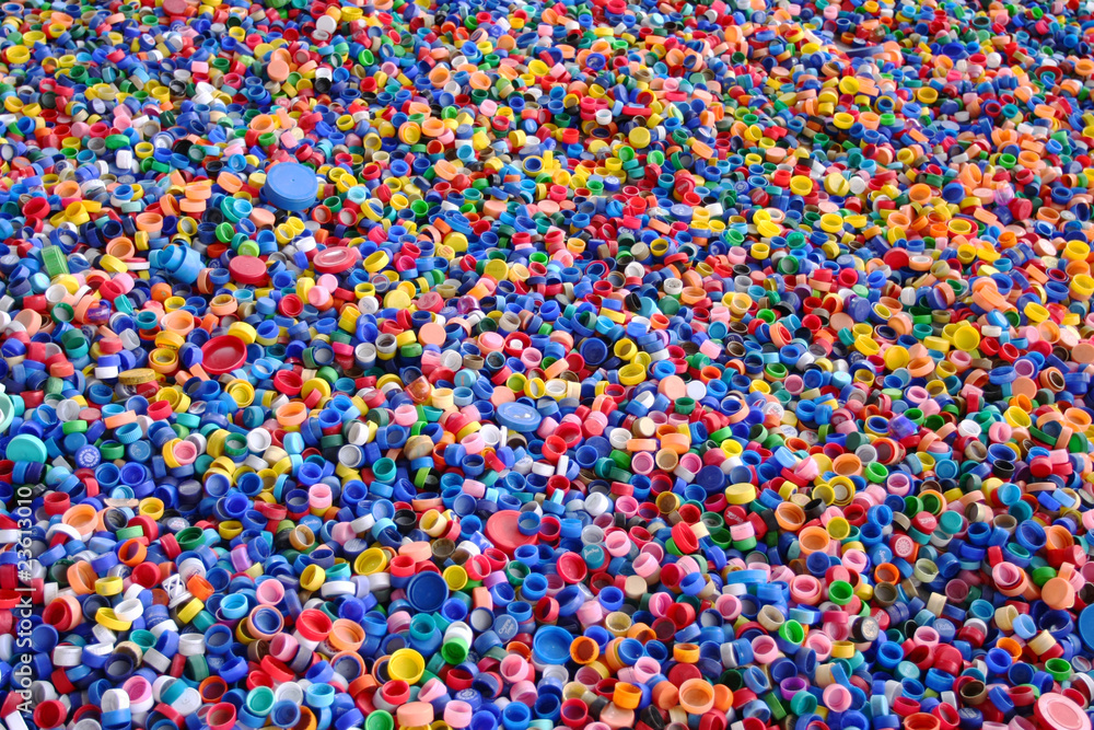Plastic caps background Plastic caps background