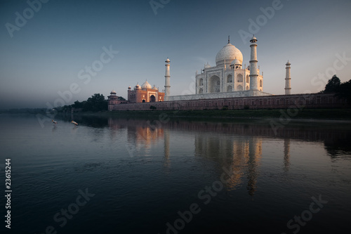 Jamuna River Birds at Sunset Taj Mahal