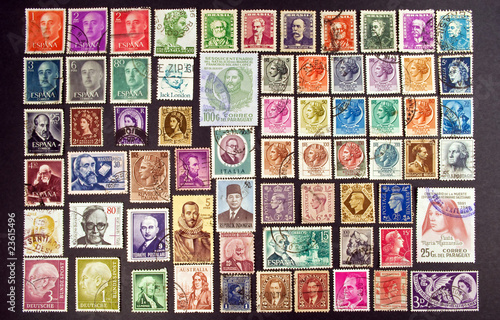 Faces on stamps