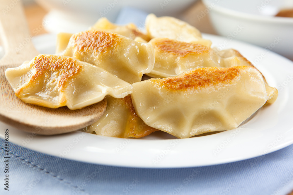 Close-up of pierogi Close-up of pierogi