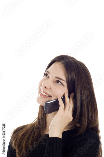 Woman enjoy talking on the phone