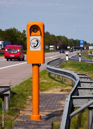 Notrufsäule an der Autobahn photo