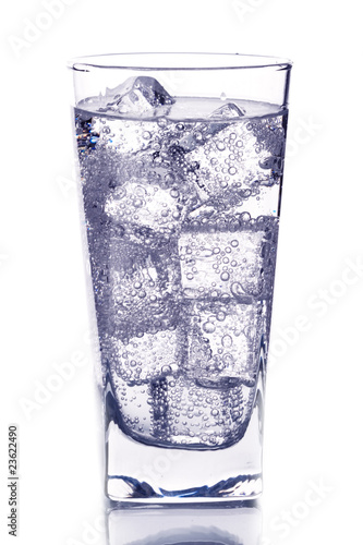 glass with ice water