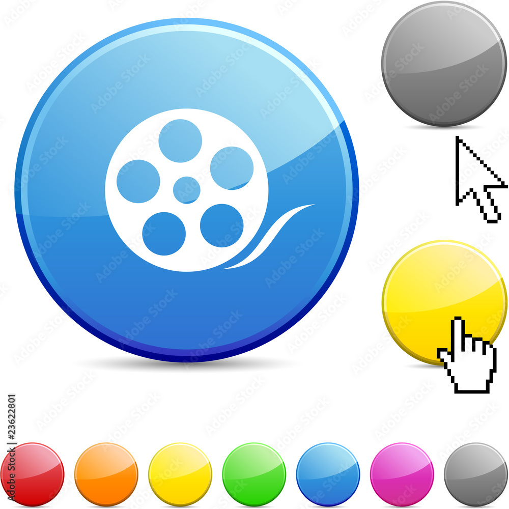 Media glossy button. Media glossy button.