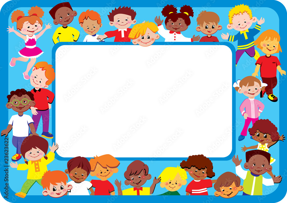 Kids frame. Place for your text. Happy childhood. Kids frame. Place for your text. Happy childhood.