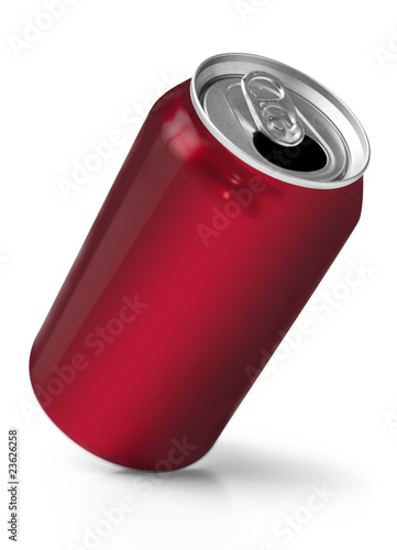 Red soft drink can photo