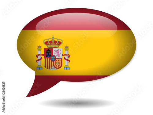 Spanish Flag Speech Bubble Icon (Spain España Web Button)