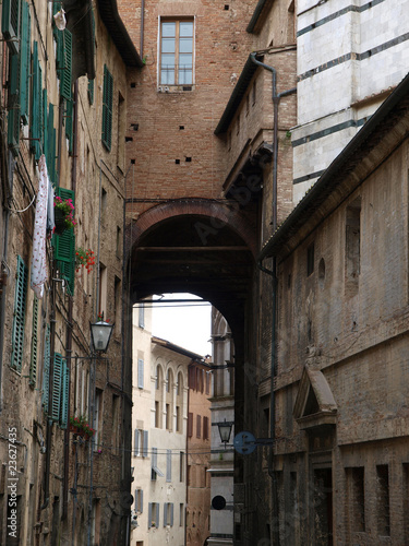 Siena - picturesque street in the historic city centre