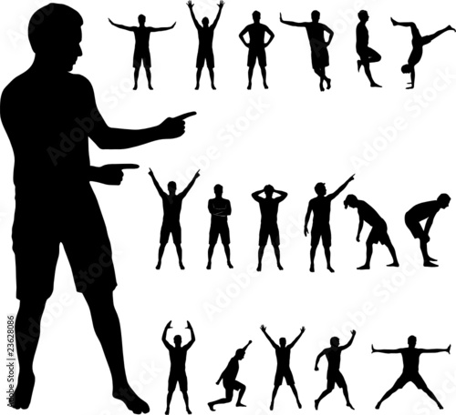 various man poses vector illustrations