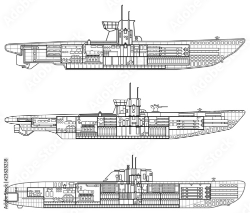 3 kinds of German u-type submarine