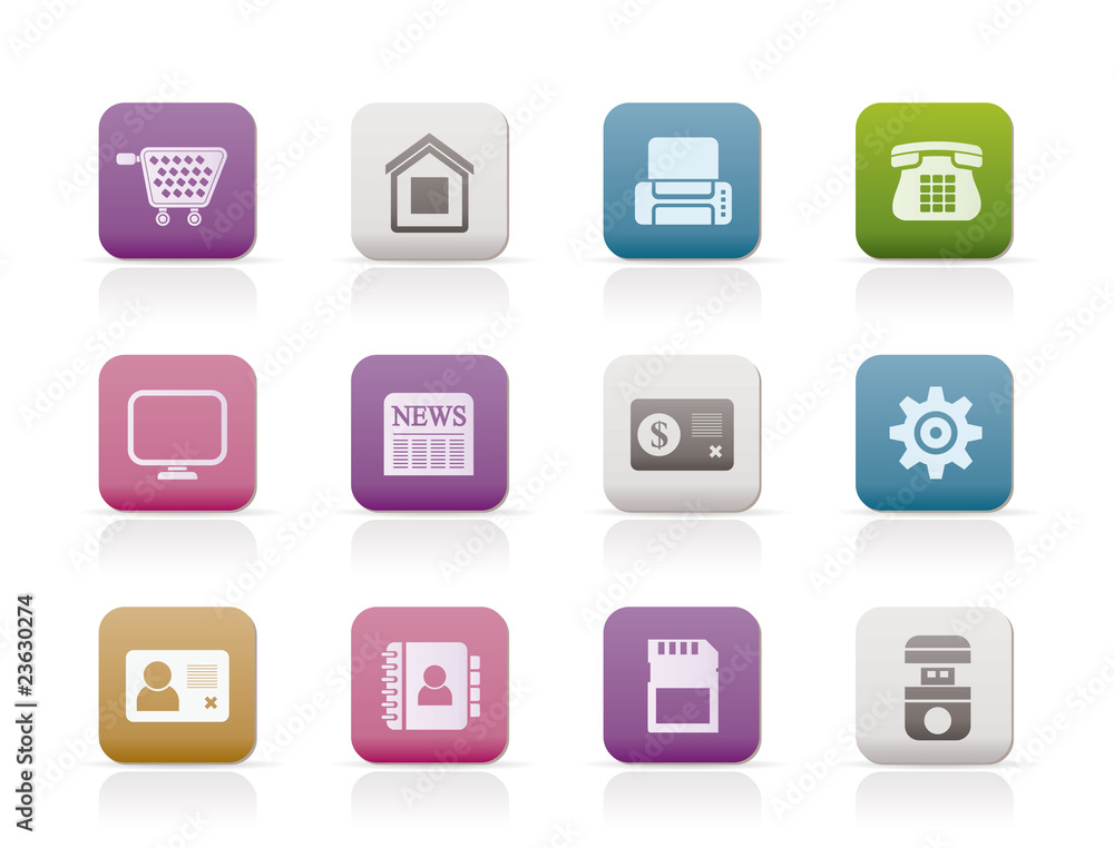 Business, office and website icons - vector icon set Business, office and website icons - vector icon set