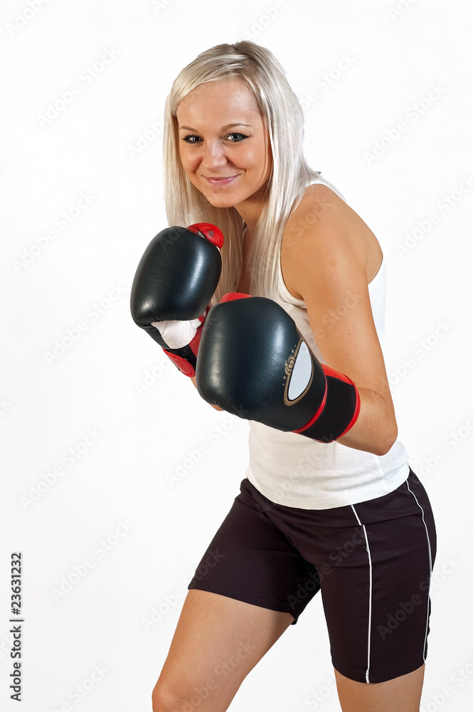 Beauty with boxing gloves