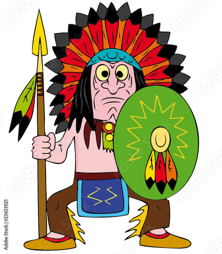 Cartoon of person wearing headdress