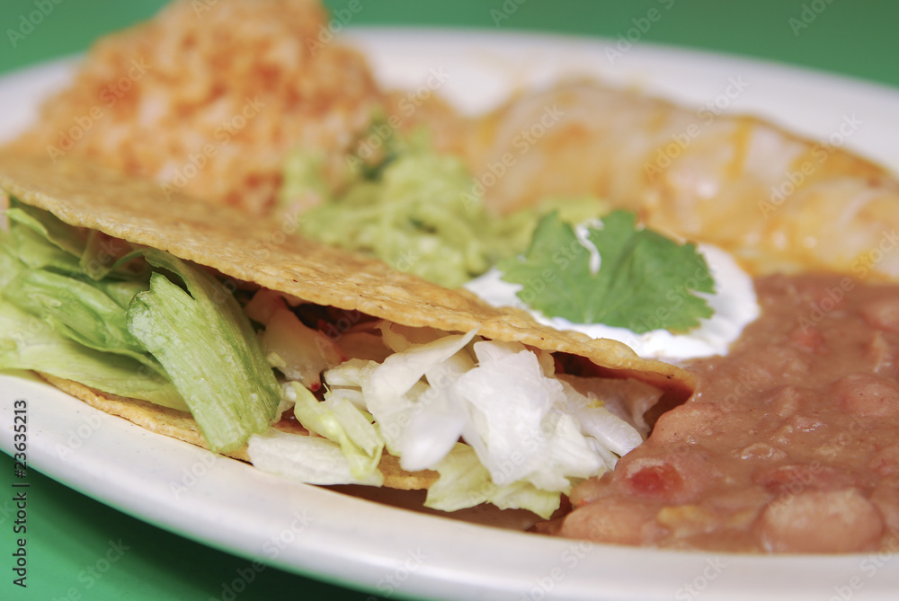 Tacos with refried beans