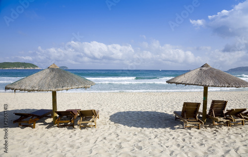 Beach Chairs and Umbrellas photo