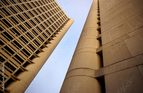 Two modern high-rise buildings photo