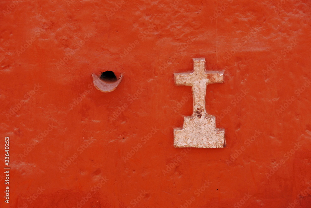 White cross, Monasterio de Santa Catalina, Arequipa,Peru