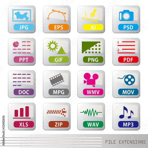 File extensions icon set