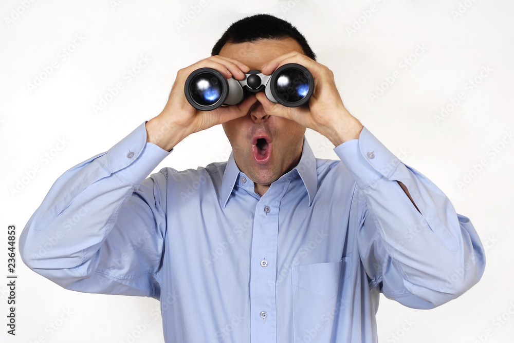 man with binoculars man with binoculars