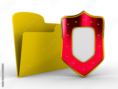 Yellow computer folder with...