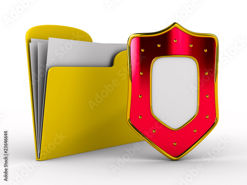 Yellow computer folder with...