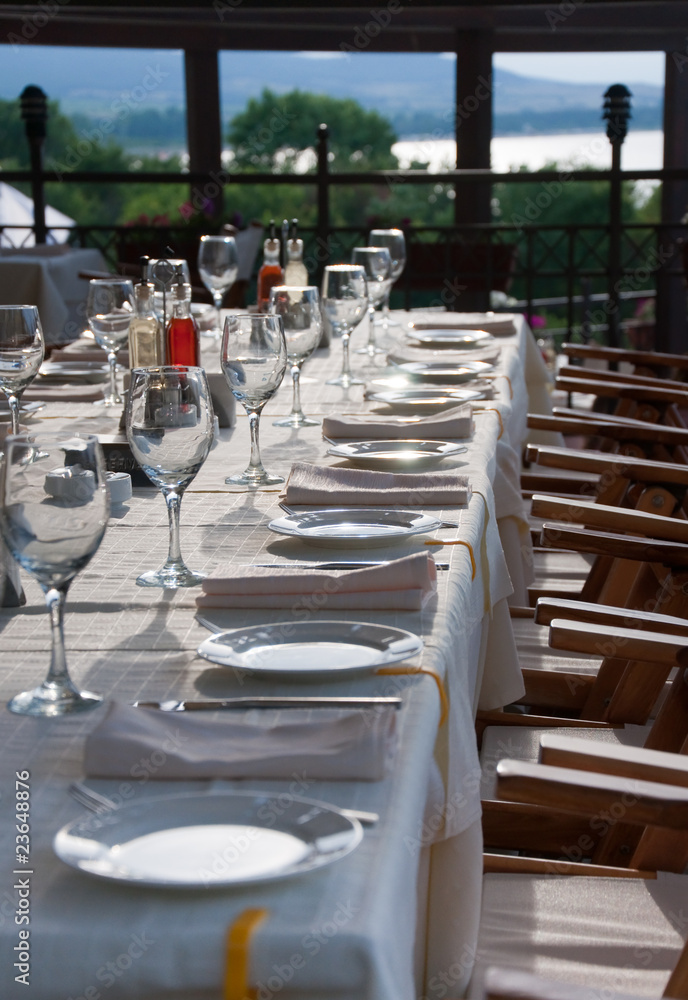 Long party table outdoor