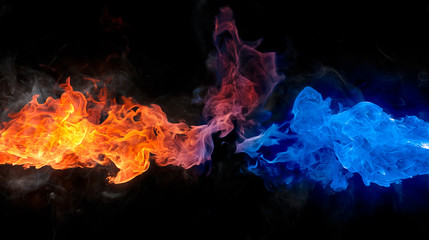 red and blue fire