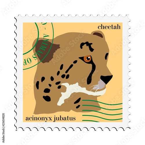 vector stamp with cheetah