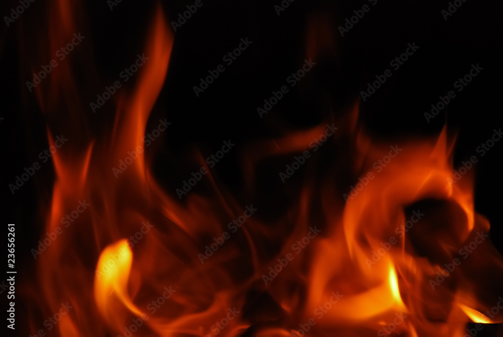 Fototapeta premium Close-up of fire on a black