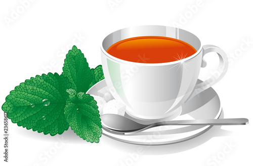 cup of tea with mint