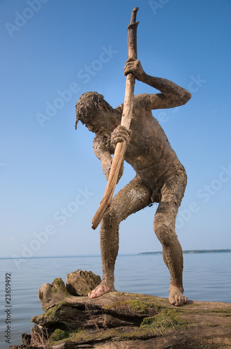 Φωτογραφία Primeval man catches a fish