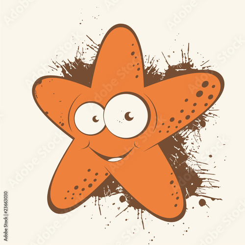 seestern cartoon lustig vintage maskottchen