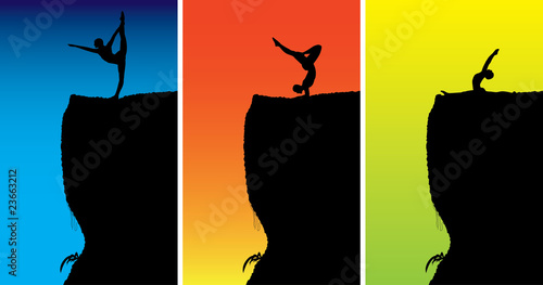 Yoga Meditation on Top of Rock