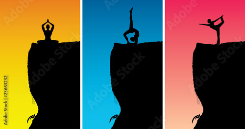 Yoga Meditation on Top of Rock