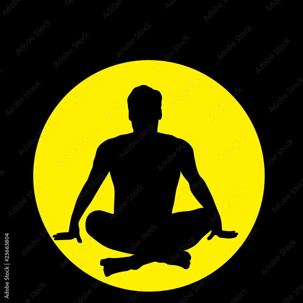 man meditating vector silhouette man meditating vector silhouette
