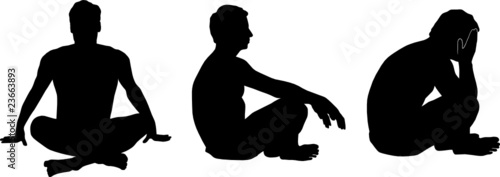 man meditating vector silhouette