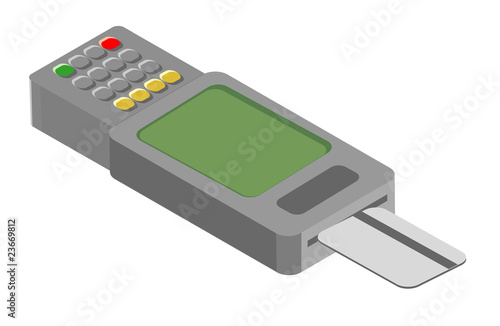 Vector illustration of generic credit card reader device